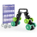 PhysKcal Neoprene Dumbbells Set with Rack - 1kg, 2kg, 3kg Hand Weights