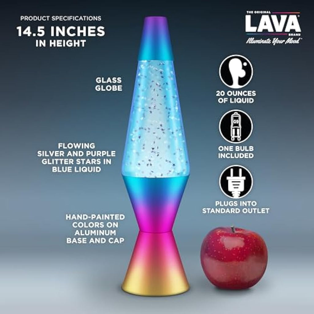 Lava Lamp – 14.5" Chrome Star Glitter Motion Lamp in Green |