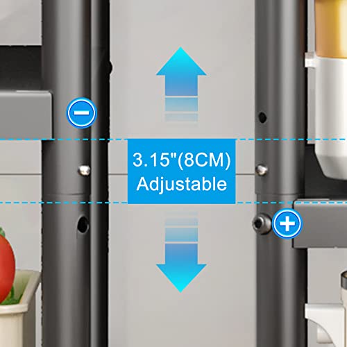 SAYZH 4-Tier Metal Kitchen Trolley | Heavy Duty Rolling Storage Rack
