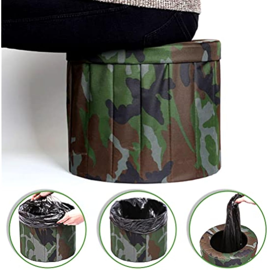 CENBEN Foldable Camping Toilet | Portable Outdoor Potty with Sponge Cushion