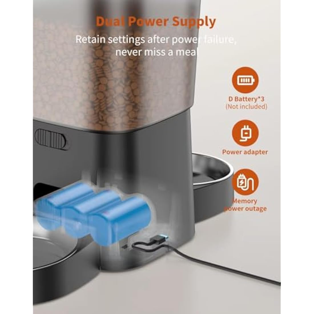 HoneyGuardian Automatic Cat Feeder for Two Pets | 3.5L Dual Bowl Dispenser
