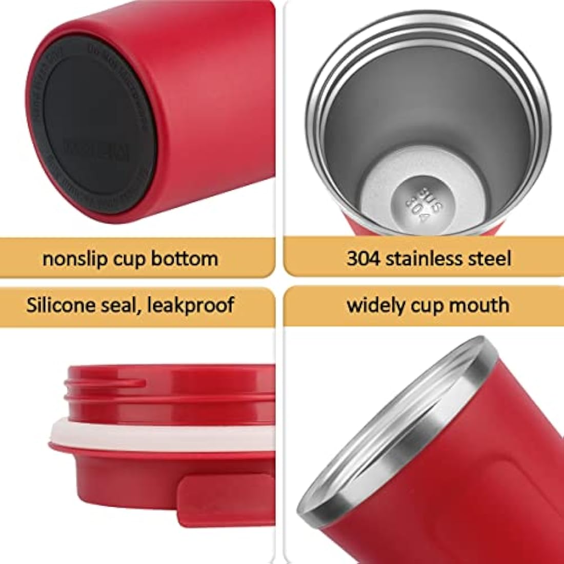 MOMSIV Insulated Travel Mug – 380ml Leak-Proof Stainless Steel Coffee Cup