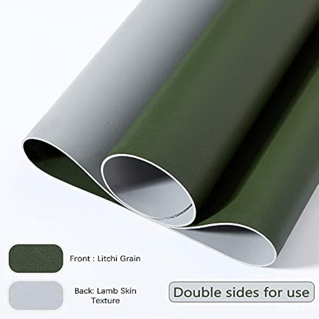 DOBAOJIA Dual-Side PU Leather Desk Pad - Waterproof Mouse Mat, Dark Green