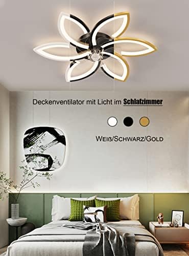 Silent Flower Ceiling Fan with Light - Dimmable LED & Remote