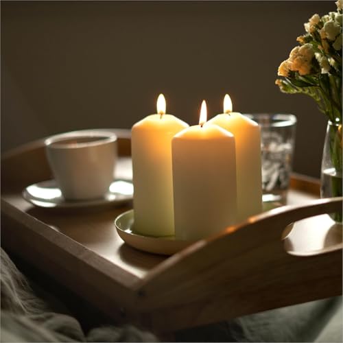 Hofer Ivory Pillar Candles – 60x120mm Unscented Dripless Set of 18