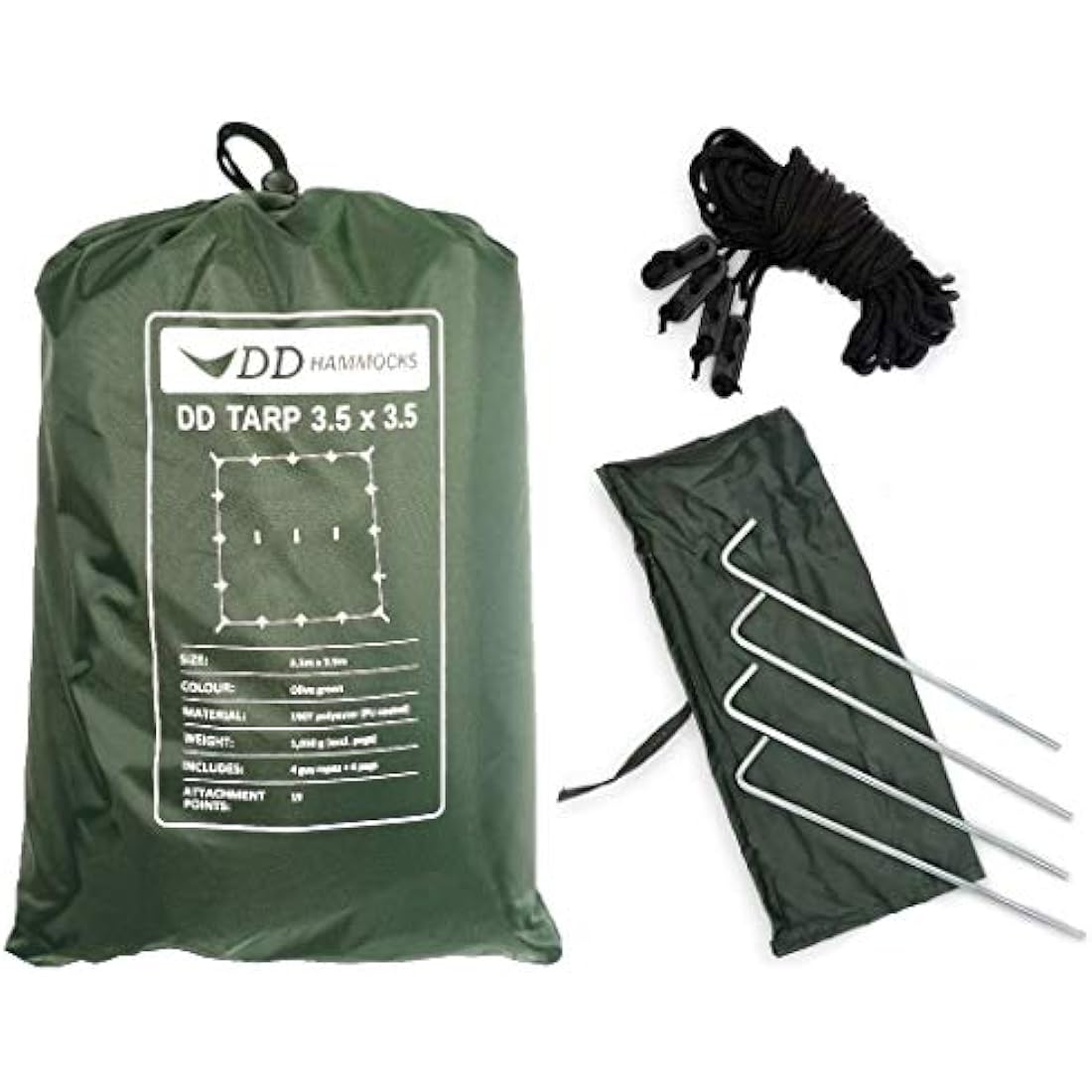 DD Hammocks Tarp 3.5 x 3.5 – Waterproof Lightweight Camping Shelter