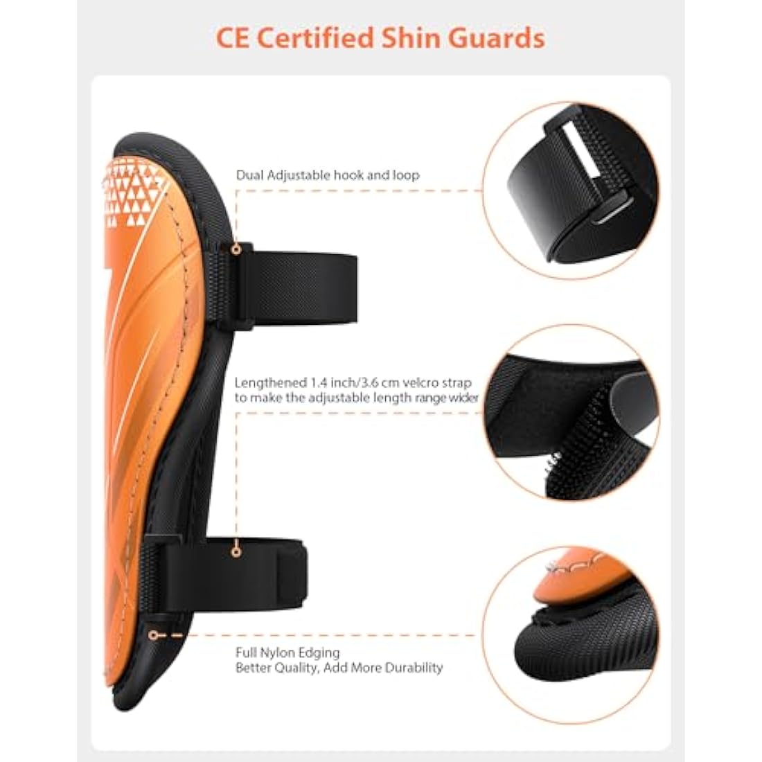 AirsFish Kids Football Shin Guards – CE Certified Soccer Shin Pads