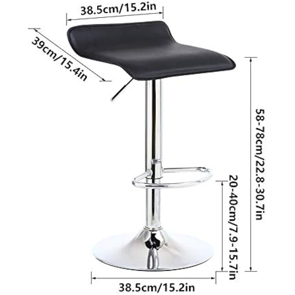 KKTONER Square PU Leather Swivel Bar Stools - Adjustable Counter Chair