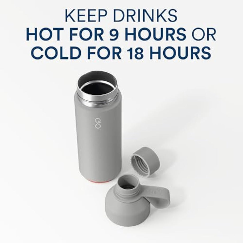 Ocean Bottle 500ml - Recycled Stainless Steel Vacuum Insulated - Rock Grey