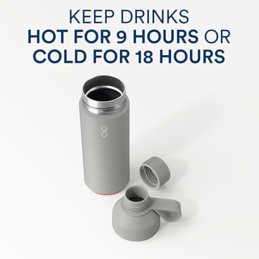Ocean Bottle 500ml - Recycled Stainless Steel Vacuum Insulated - Rock Grey