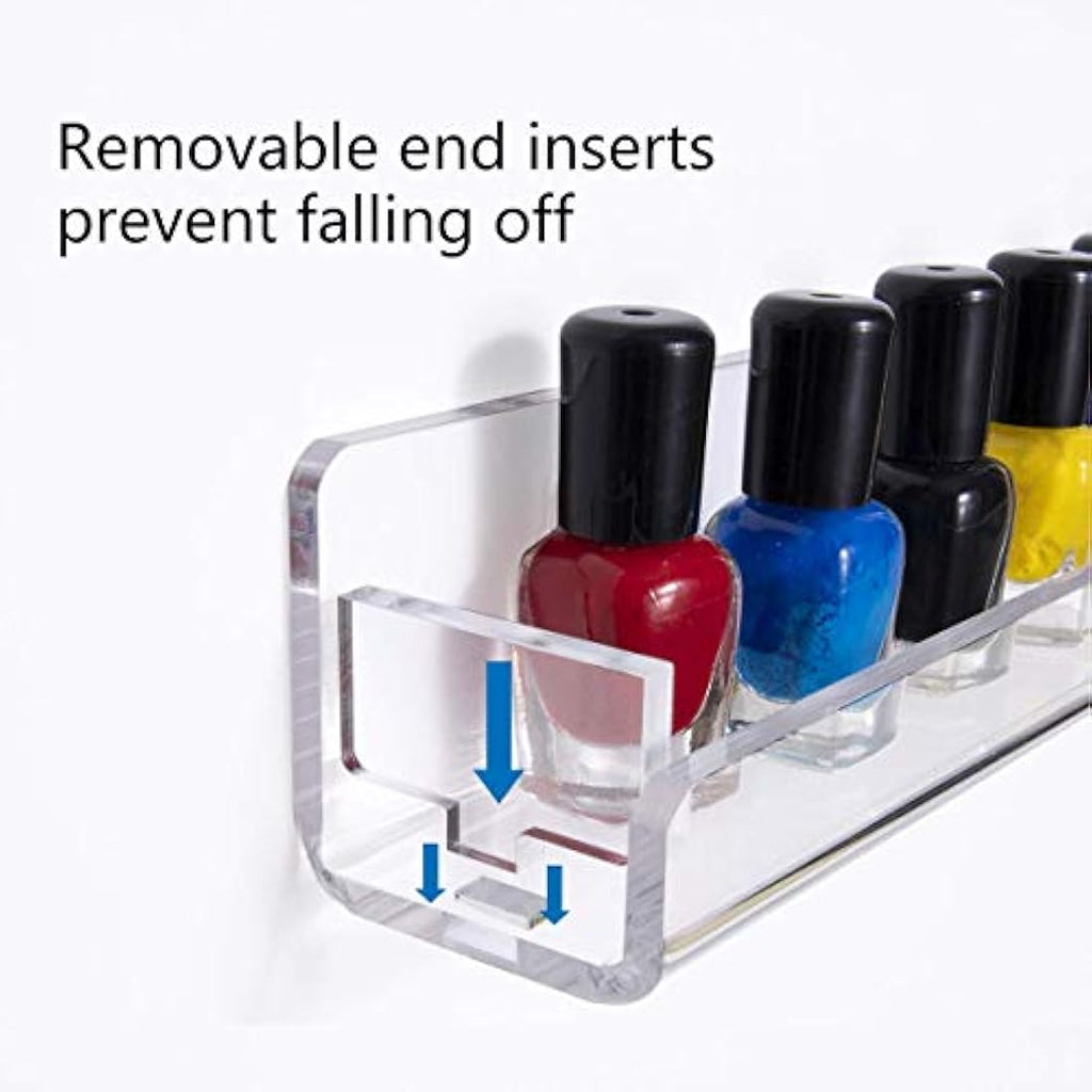Jolof Store Acrylic Nail Polish Organizer – 6 Pack Wall Mounted Racks