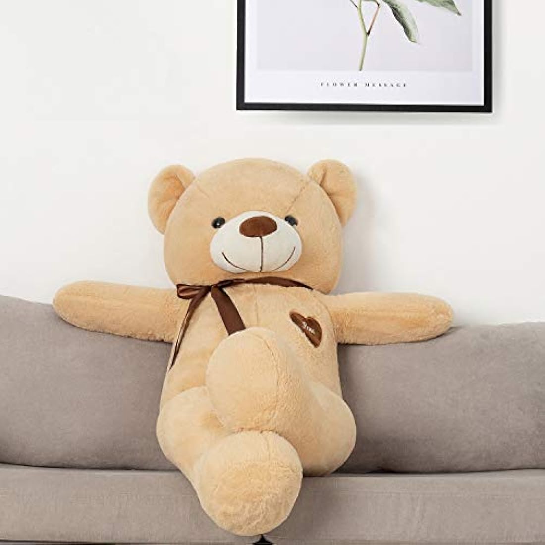 YunNasi Giant Teddy Bear | 39 Inch Light Brown Plush Stuffed Animal
