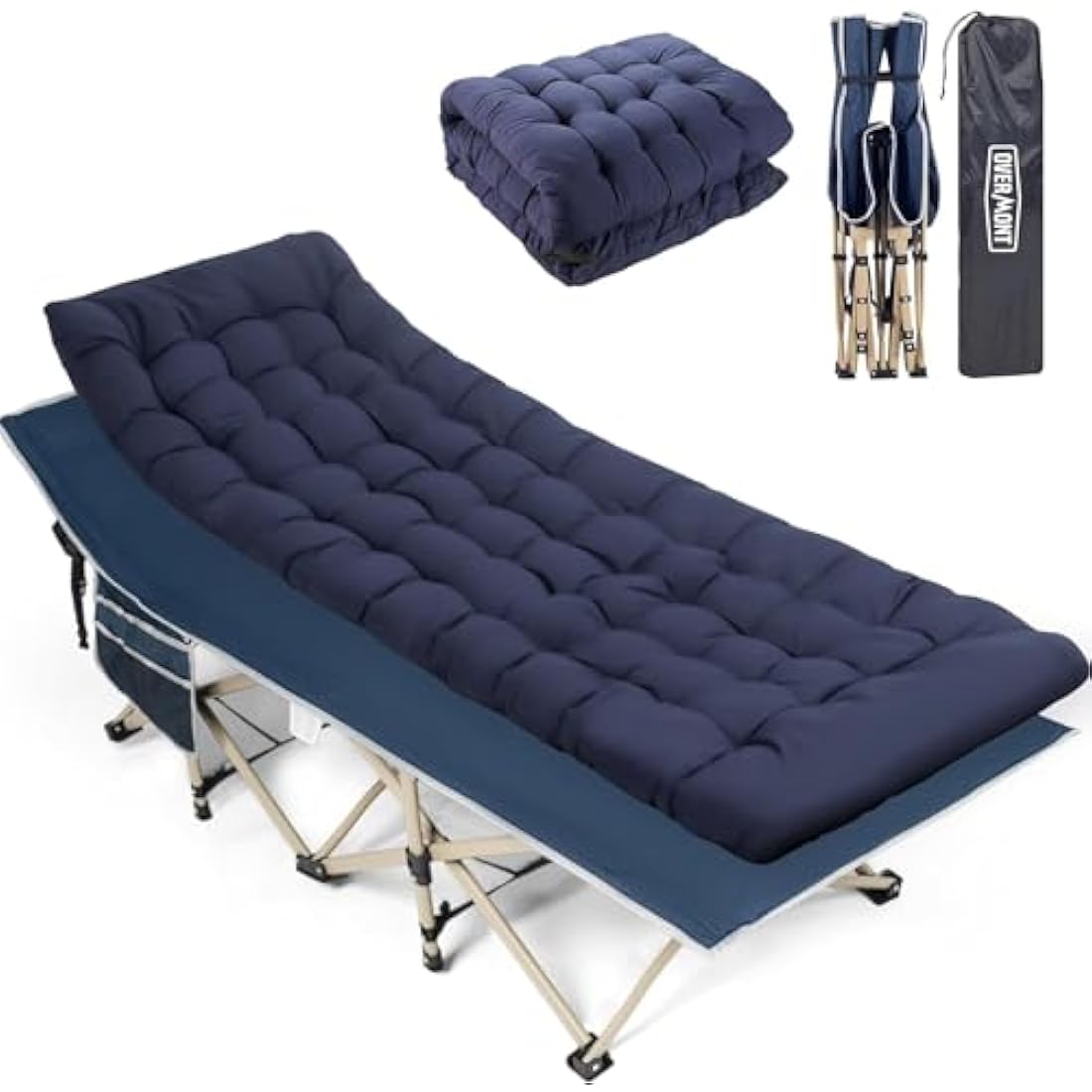 Overmont Heavy Duty Folding Camping Cot | 2400D Oxford Fabric Bed