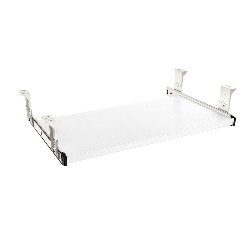 FRMSAET Under Desk Wood Keyboard Tray – Adjustable Height Sliding Drawer