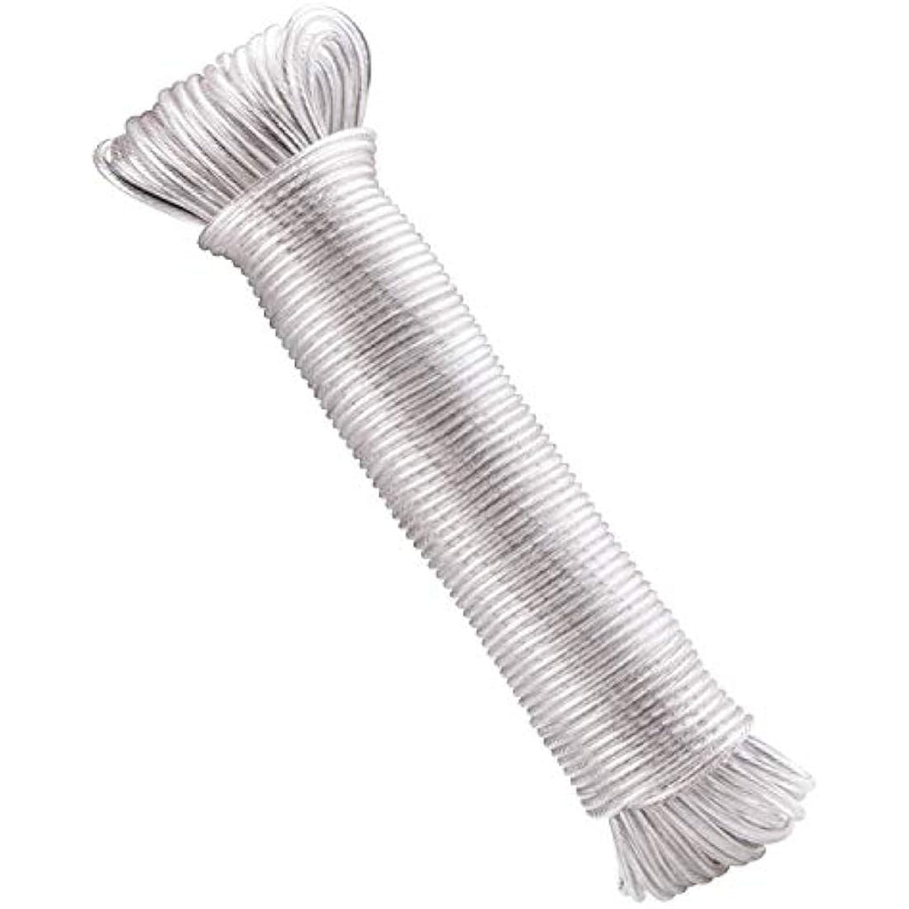Jolof Store 30m Heavy Duty Steel Core Clothes Line - White PVC Cover