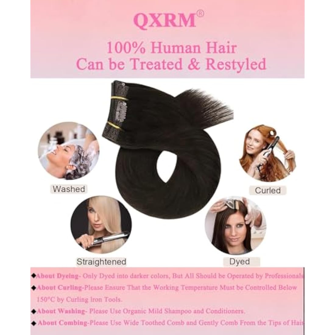 Remy Human Hair Clip in Extensions – Double Weft Straight 18"