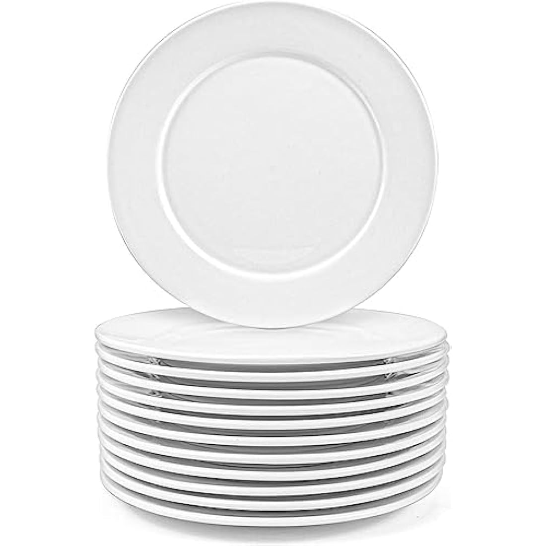 12-Piece White Porcelain Side Plates | 8-Inch Dessert Dishes