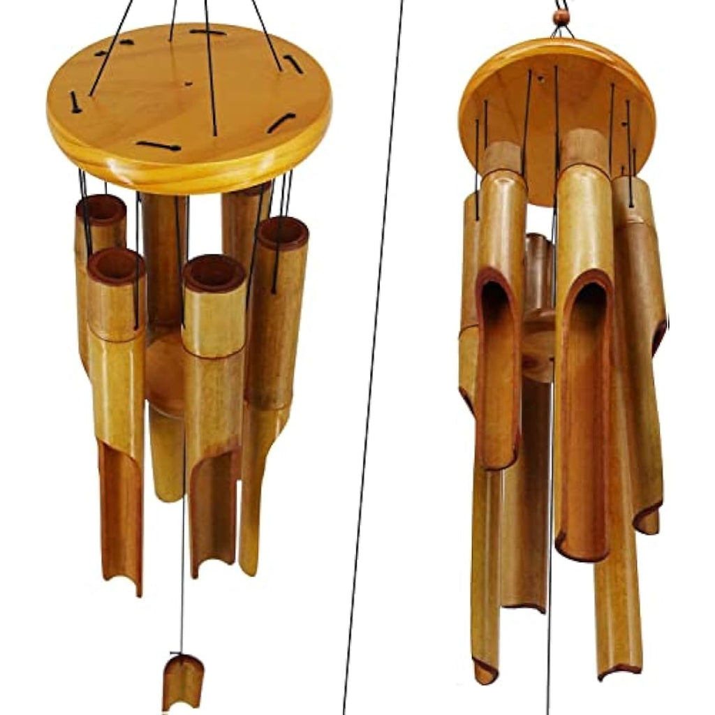 Astarin 30" Bamboo Wind Chimes – Handmade Wooden Zen Garden Decor