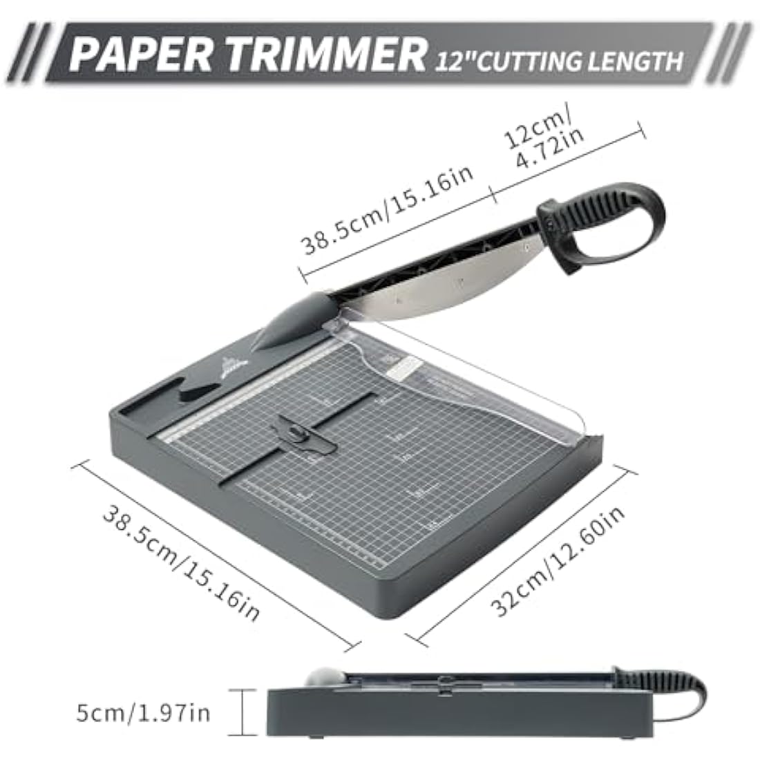 JIELISI 12" Heavy Duty Guillotine Paper Trimmer – 30 Sheet A4 Cutter