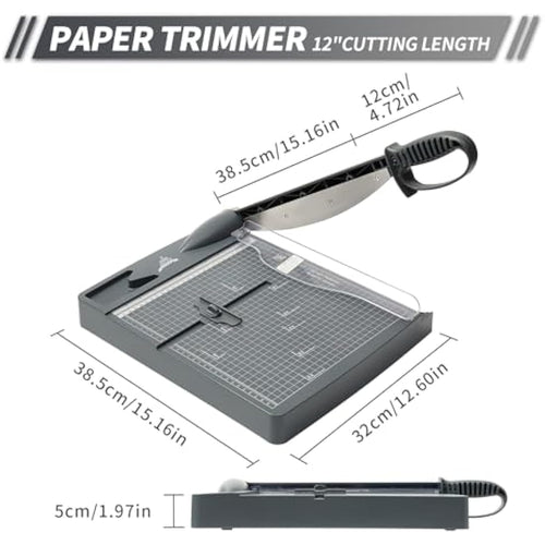 JIELISI 12" Heavy Duty Guillotine Paper Trimmer – 30 Sheet A4 Cutter