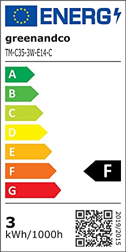 greenandco E14 LED Filament Candle Bulb | 2700K Warm White | 10-Pack