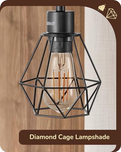 EDISHINE Industrial Touch Bedside Lamps Set of 2 with USB Ports