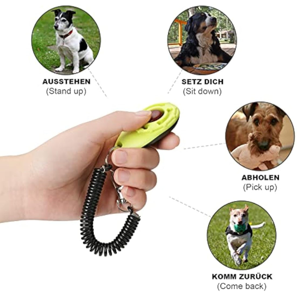 Dog Training Clicker Pack of 5 with Wrist Straps – 5 Colors