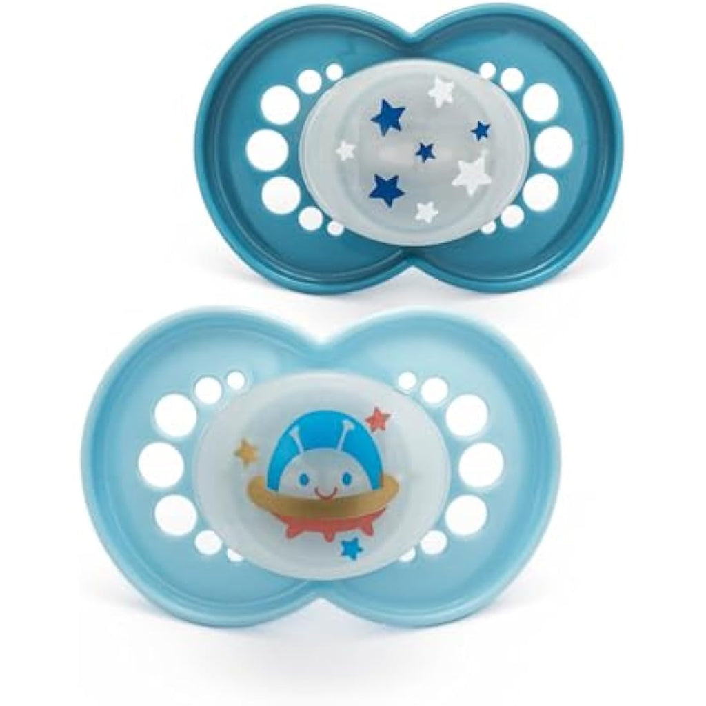 MAM Night Soothers | Glow in the Dark Orthodontic Dummies | 18-36m | 2 Pack