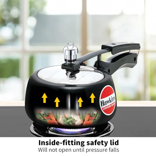 Hawkins Contura Black 1.5L Hard Anodized Aluminum Pressure Cooker