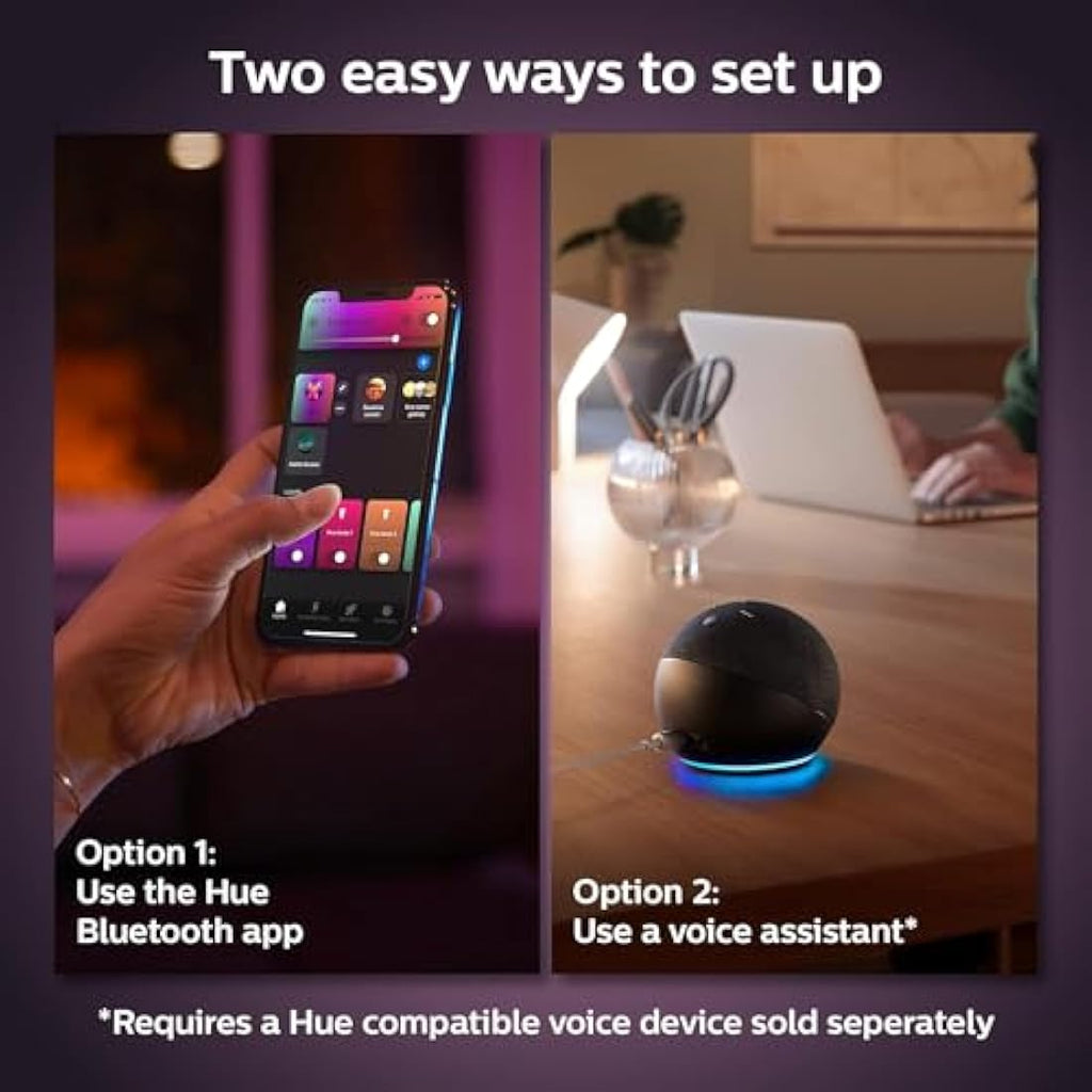 Philips Hue White & Colour Ambiance E27 Smart Bulbs - 4 Pack