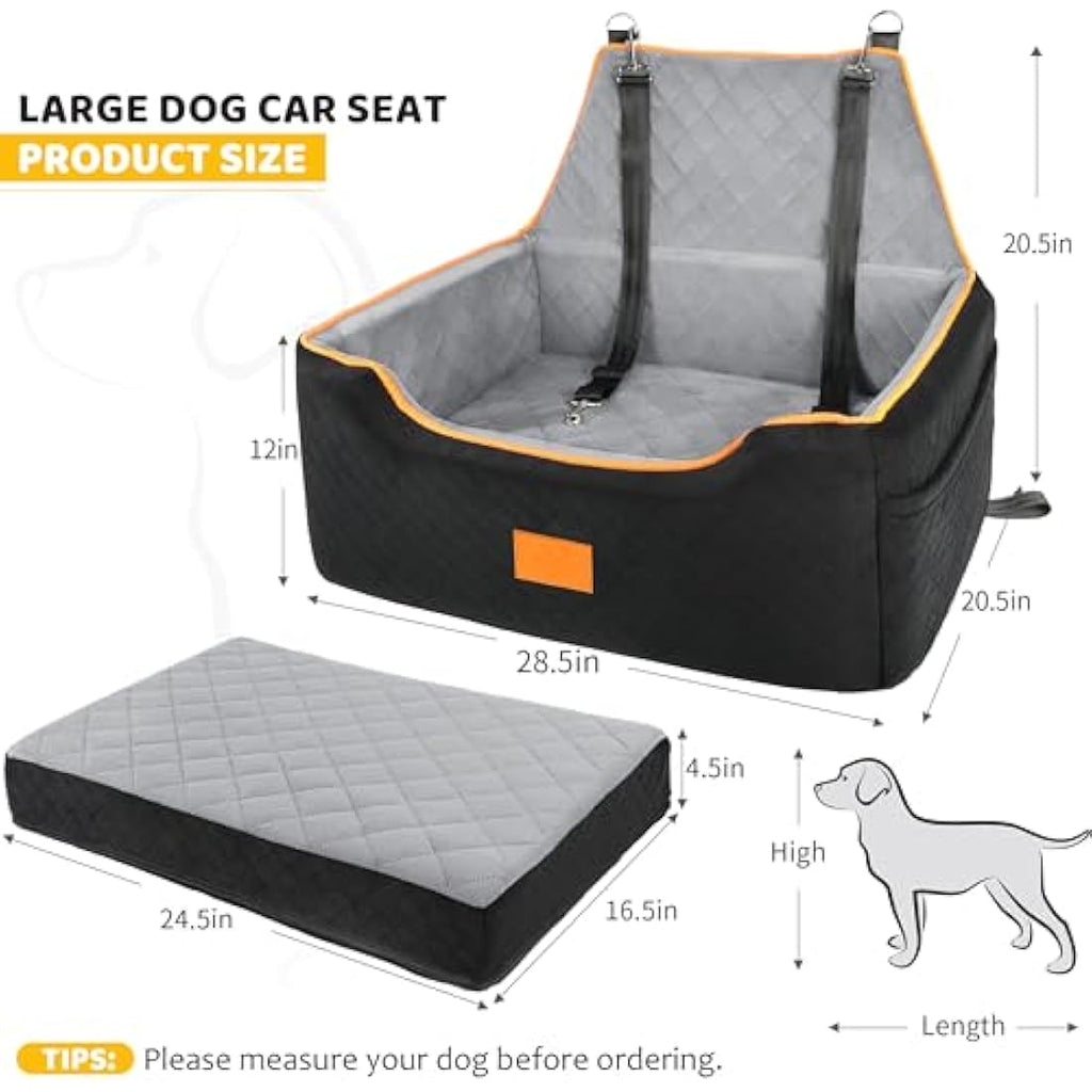 GL GLENSLAVE Dog Car Seat – Large Pet Booster Seat with Washable Cover
