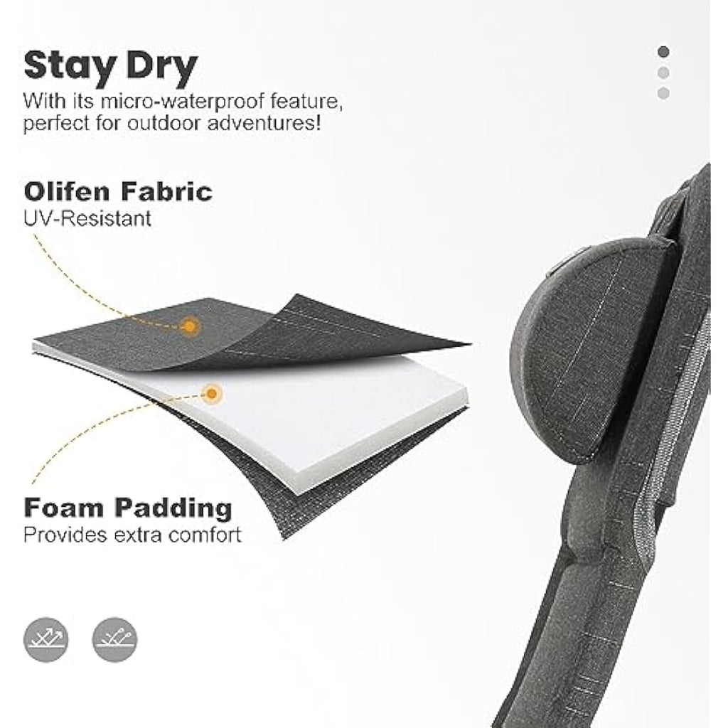 Homecall Folding Garden Camping Chair – Waterproof Olefin Padded Grey