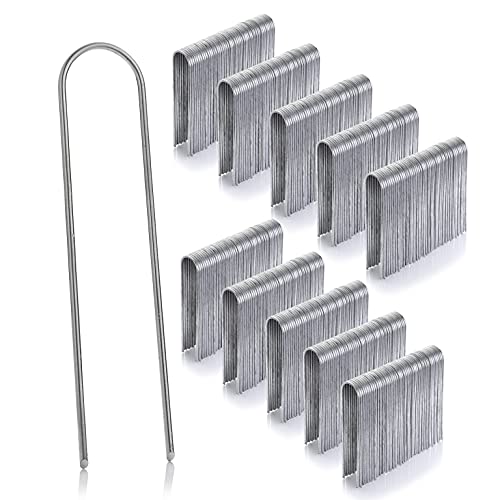GardenMate 500 Pack Garden Securing Pegs – 6 Inch Galvanised Steel U-Pins