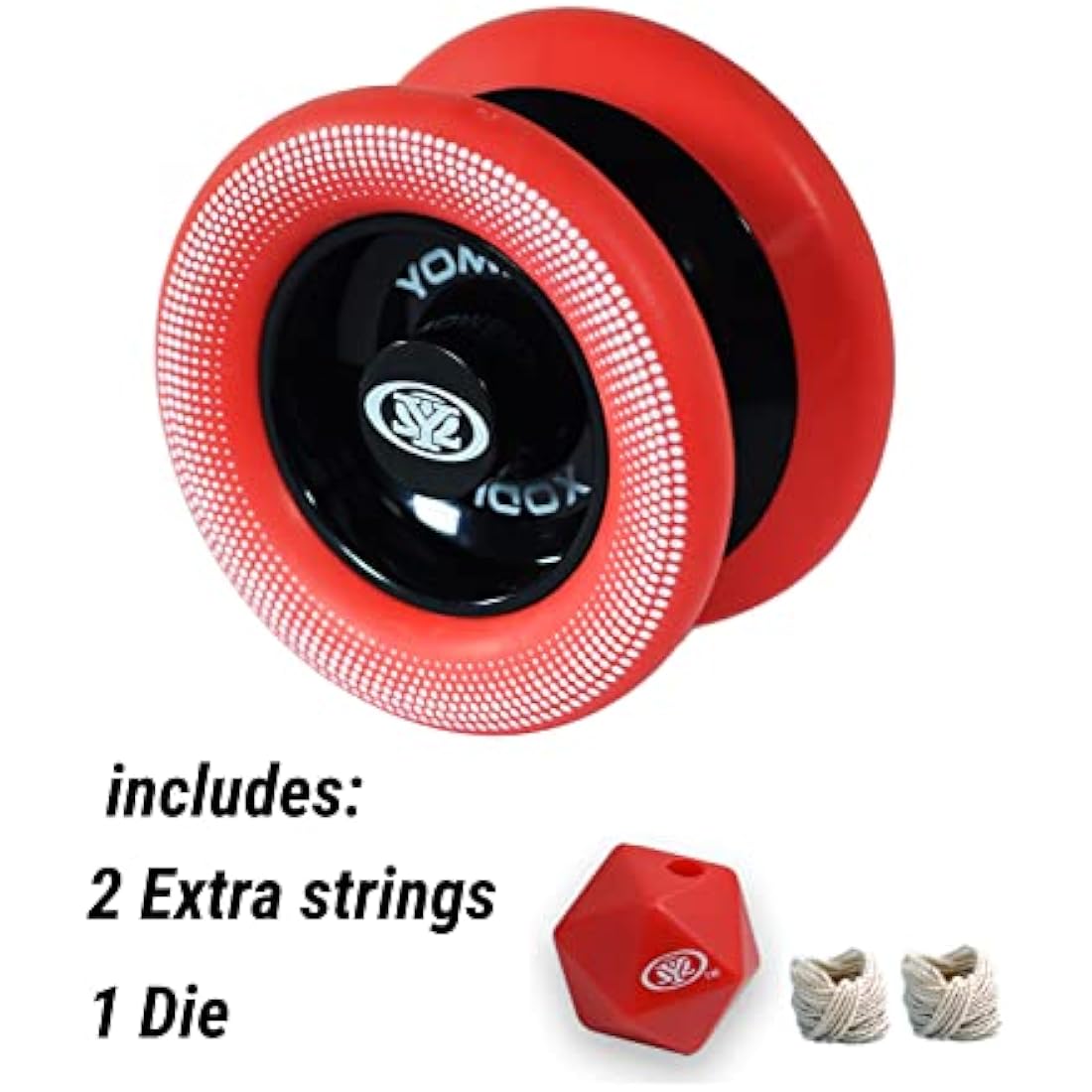Yomega Xodus II Responsive YoYo – Wing Shape with Rubber Rims, Black Red