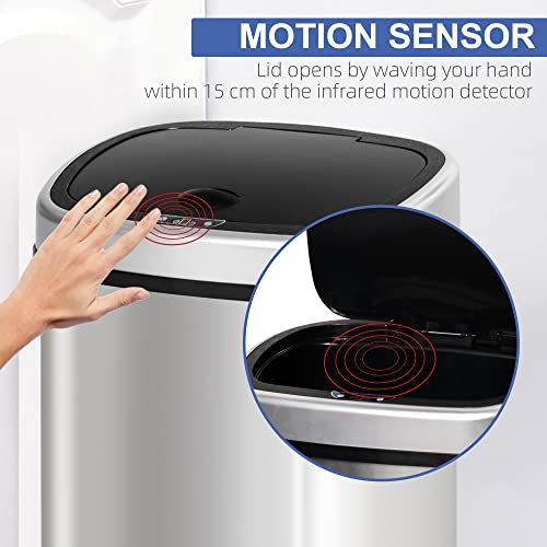 Jolof Store 48L Sensor Dustbin – Stainless Steel Automatic Kitchen Bin