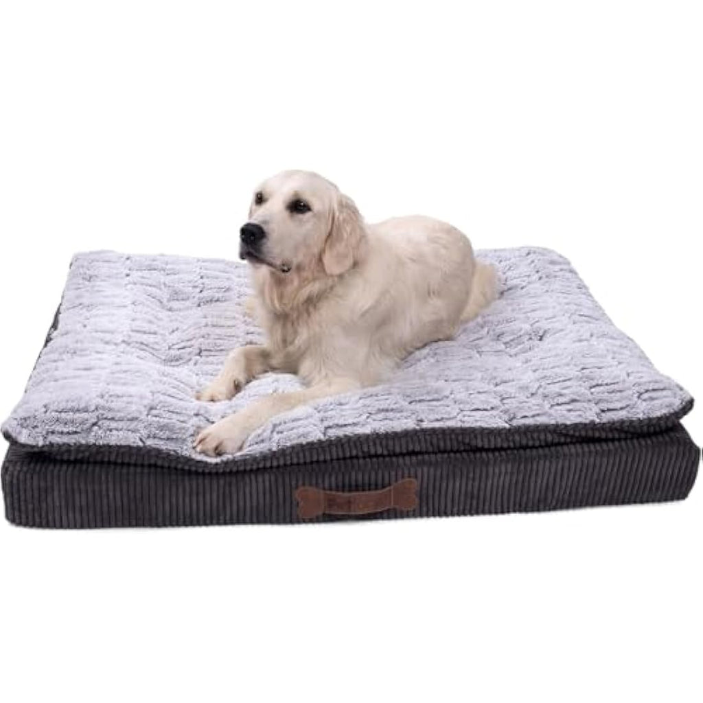 Petface Luxury Memory Foam Dog Bed – Washable Orthopedic Bed, Grey, Medium