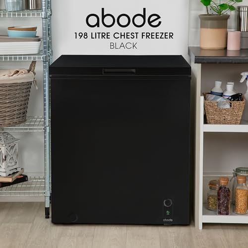 Abode 198L Chest Freezer – Black Freestanding Garage Freezer