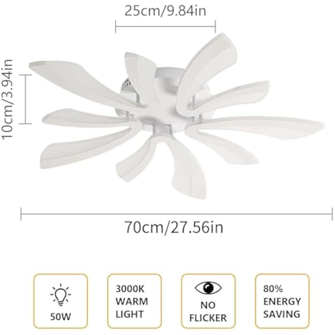Comely Modern LED Ceiling Light – 50W V-Shaped Acrylic Fixture, 3000K
