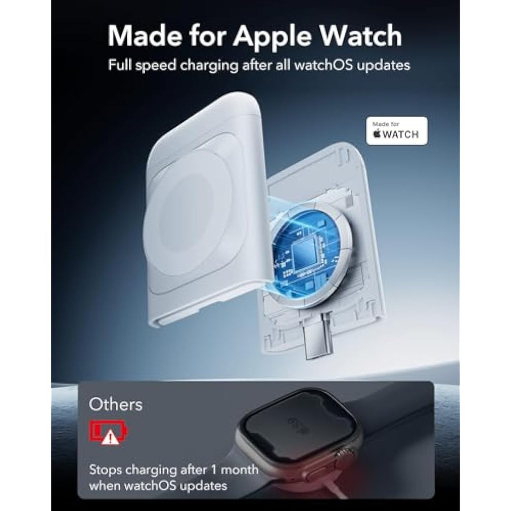 ESR 3-in-1 MagSafe Wireless Charger Stand for iPhone & Apple Watch – White