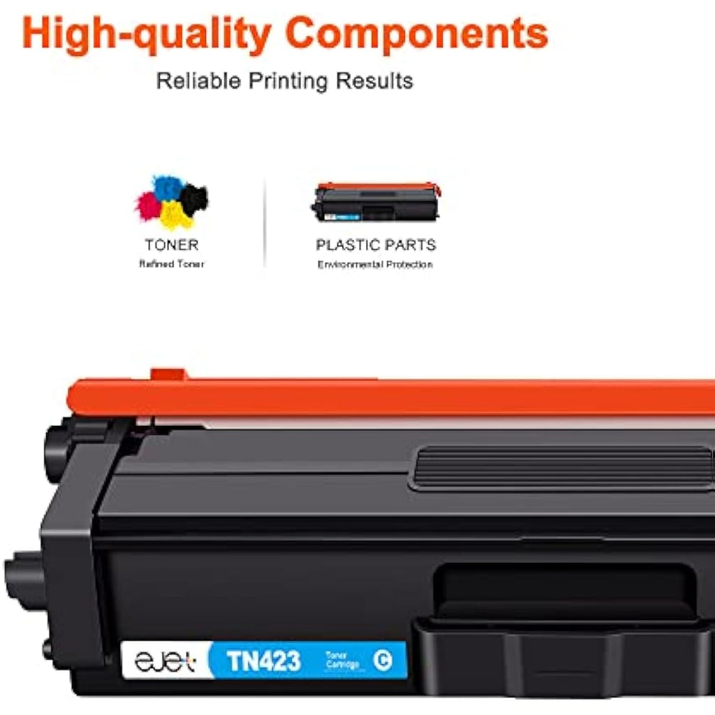 ejet TN423 TN421 Compatible Toner Cartridges for Brother - 4-Pack