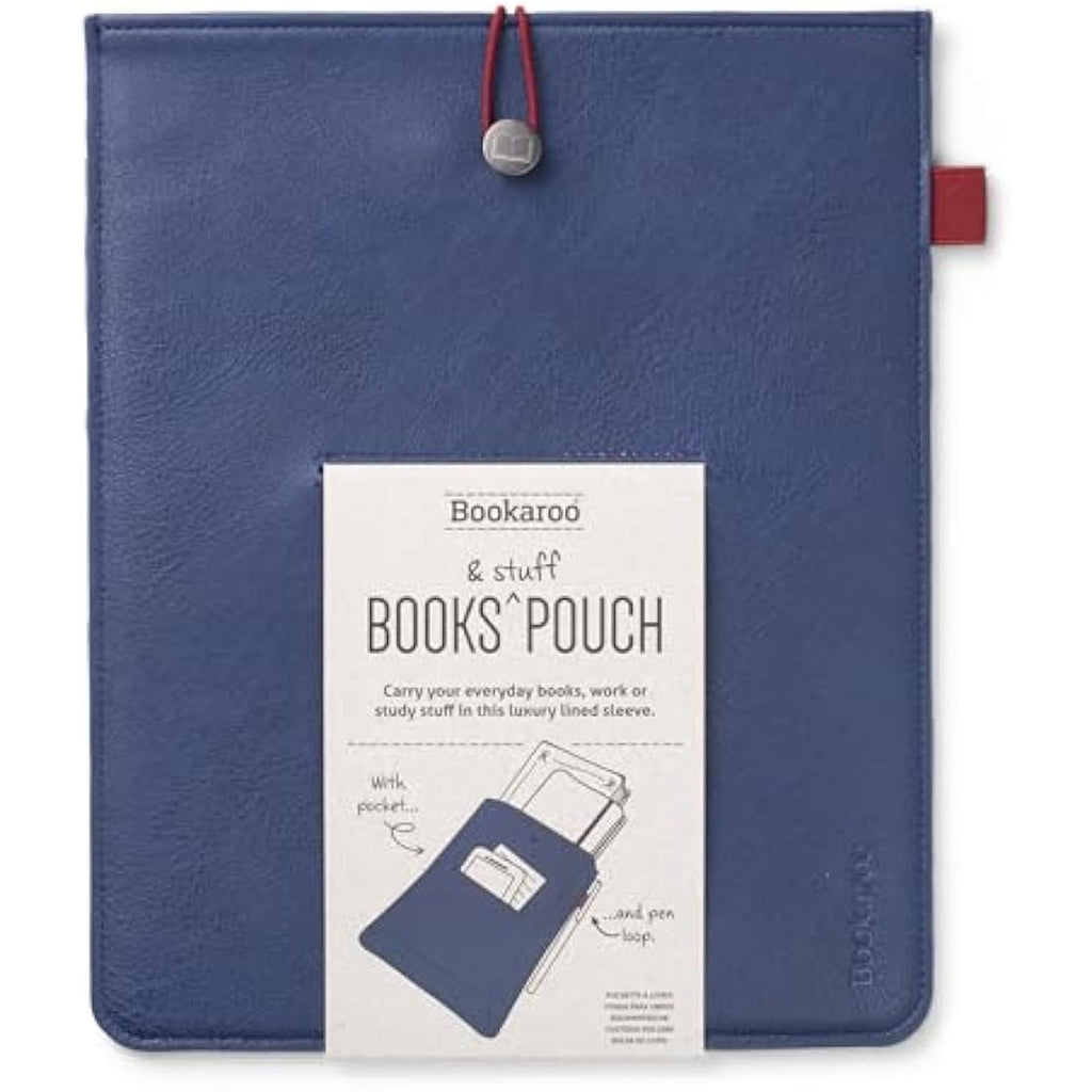 Bookaroo Leather-Look Stationery Pouch & Tablet Sleeve - Navy Blue