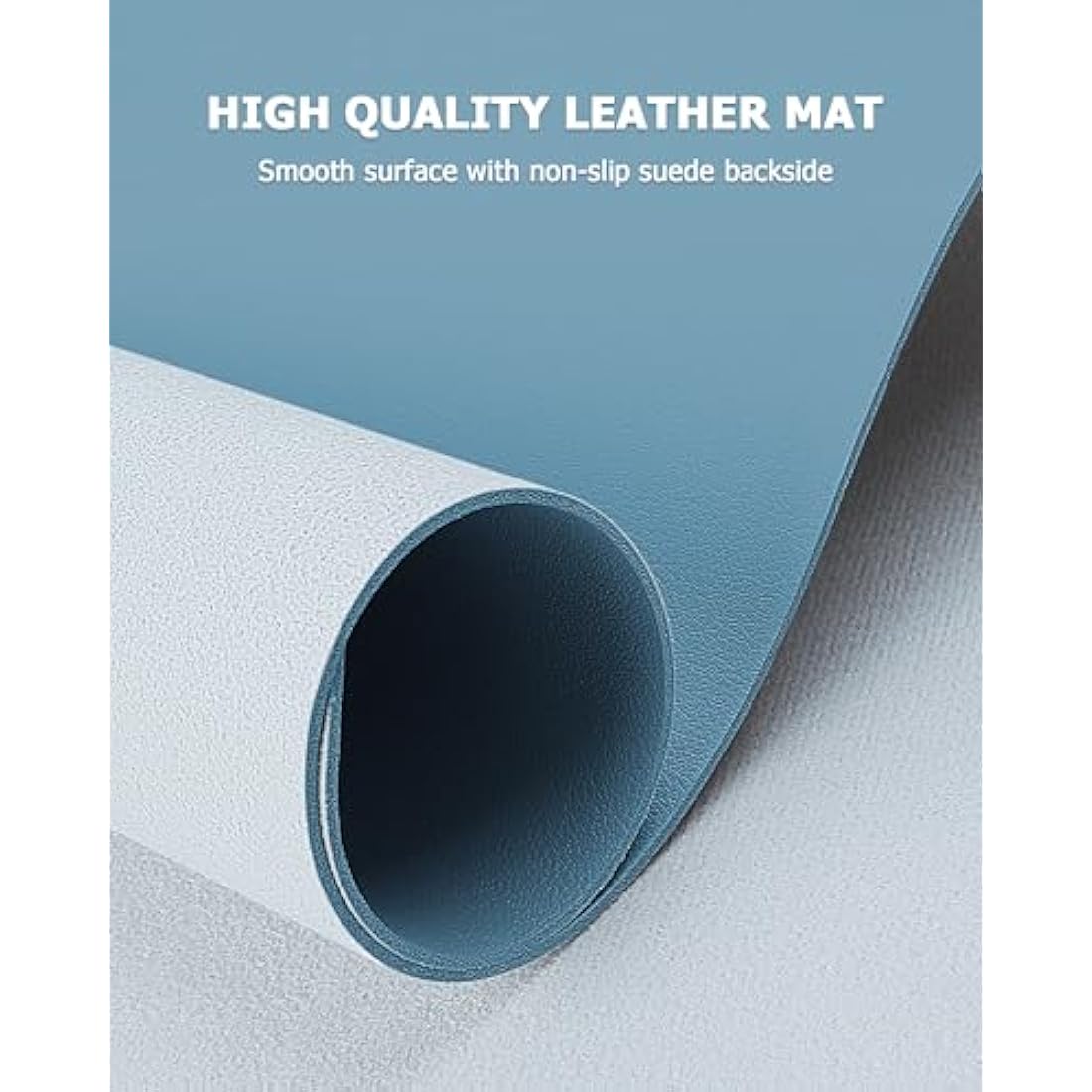 MOLMO Leather Desk Mat – Waterproof Non-Slip Office Pad, Azure (60x35cm)