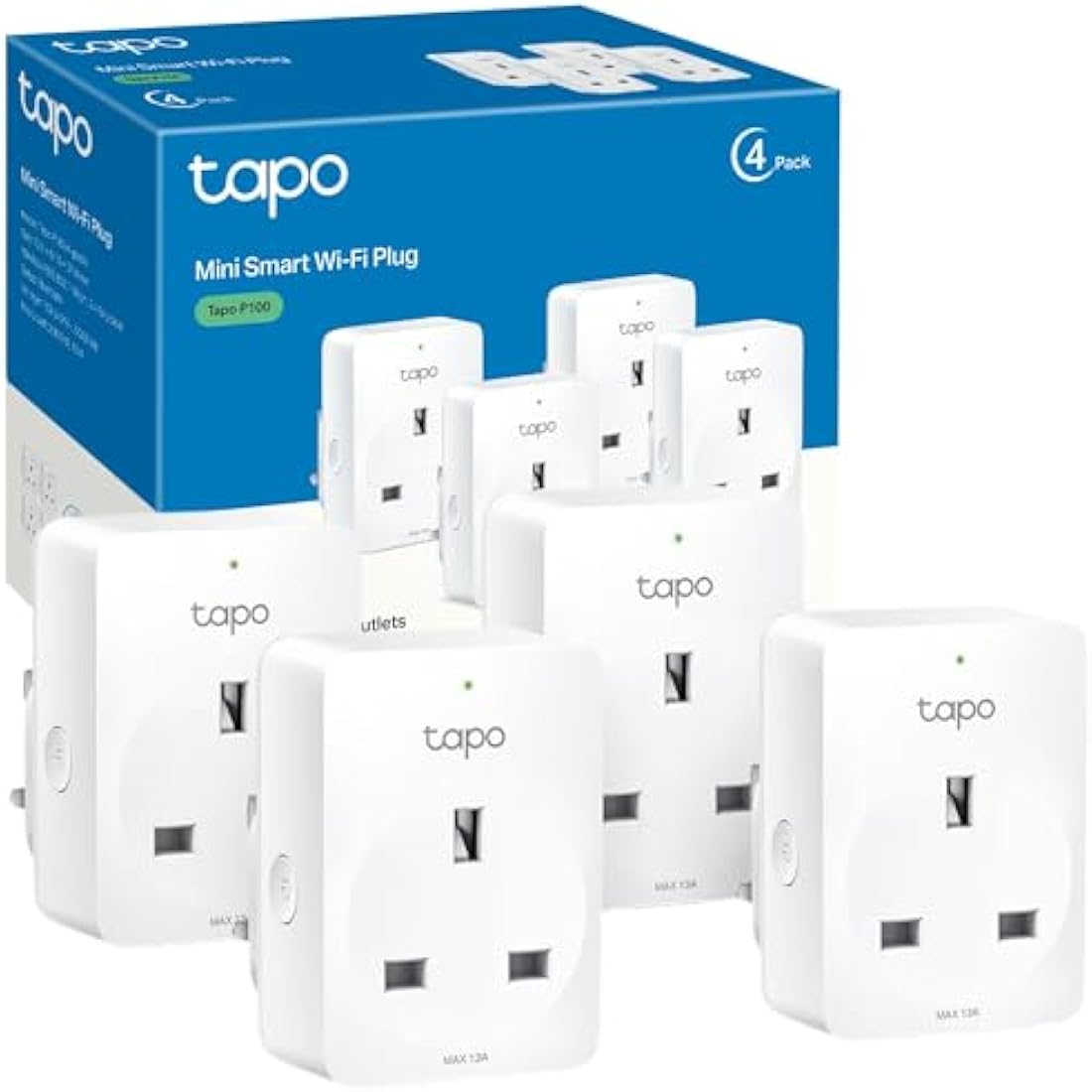 TP-Link Tapo P100 Smart Wi-Fi Plug (4-Pack) | Alexa & Google Home