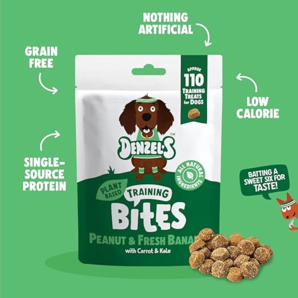 Denzel's Vegan Dog Training Treats | Peanut Butter & Banana | 10x100g