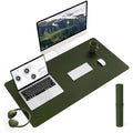 YSAGi Leather Desk Pad – Large Waterproof Mouse Mat, Pine Green (90x43cm)