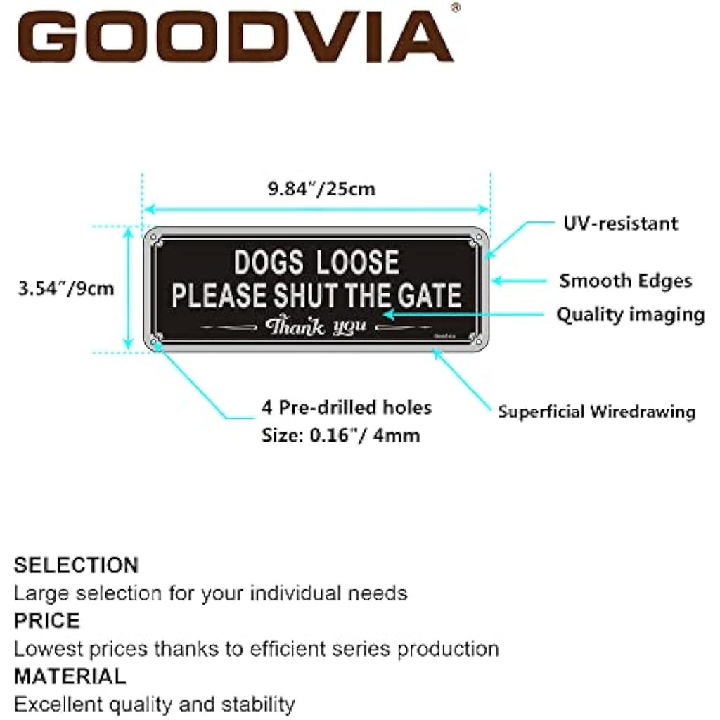 Dogs Loose Shut The Gate Sign | Reflective Aluminum 3.5x9.8