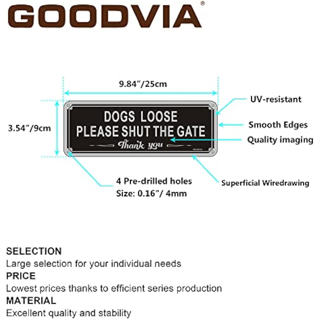Dogs Loose Shut The Gate Sign | Reflective Aluminum 3.5x9.8