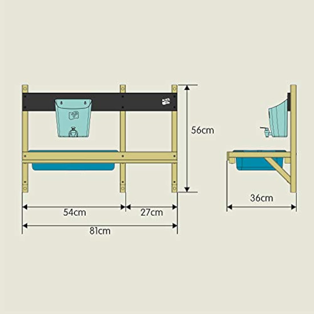 TP Toys Wooden Mud Kitchen Playhouse Accessory with Water Butt