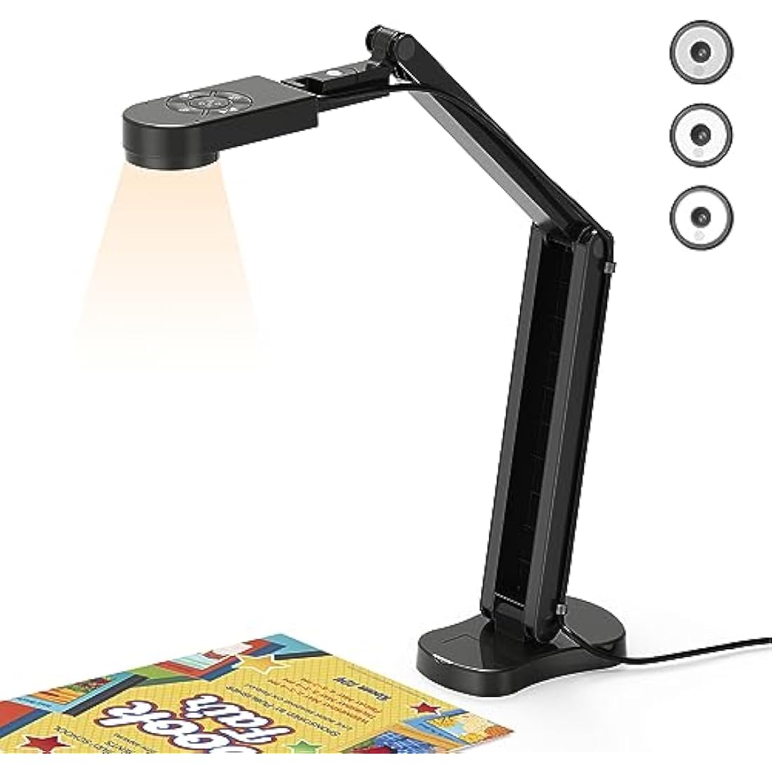 THUSTAND 8MP Document Camera – 4K USB Visualiser with LED Light & Mic