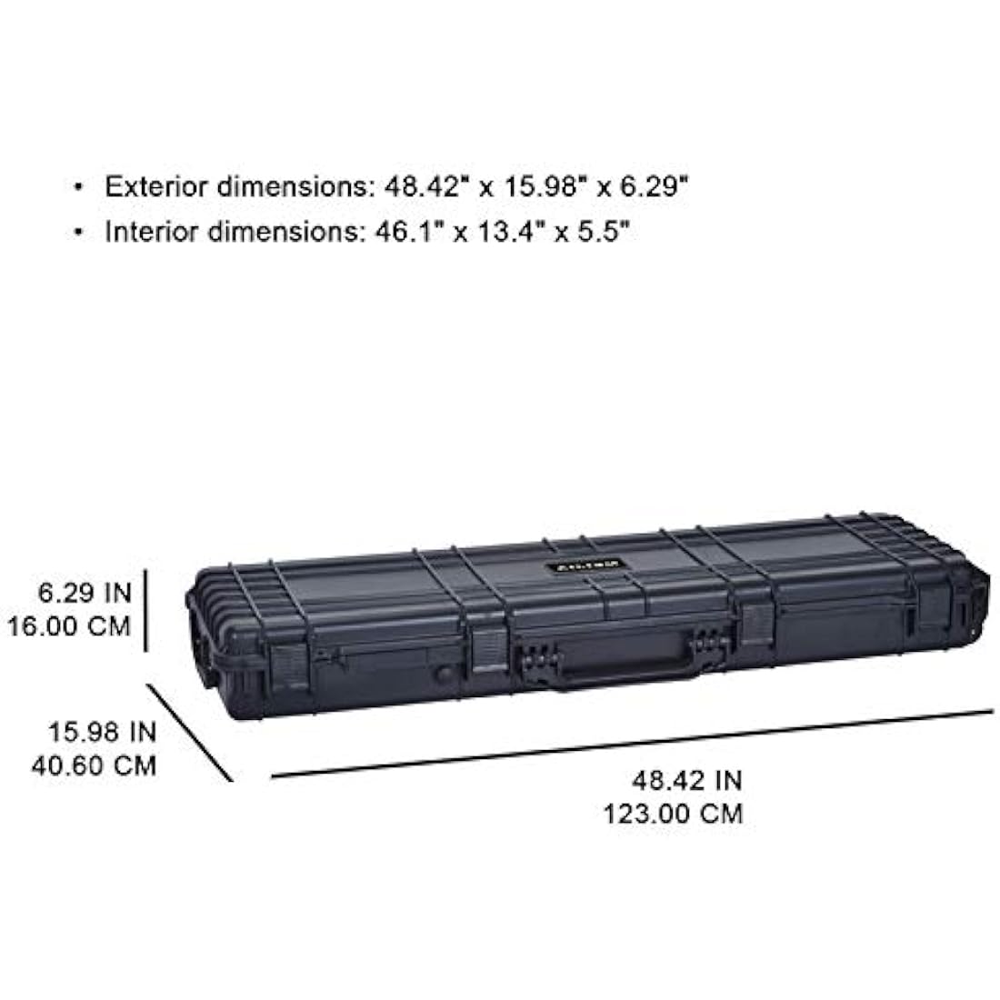 MEIJIA Waterproof Rolling Hard Rifle Case with Customizable Foam